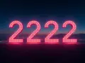 Neonowe cyfry 2222 na tle nocnego miasta. To symboliczny rok, który niesie ze sobą nowe możliwości i wyzwania.